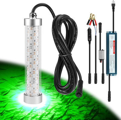 F3 Dimmable Green Underwater Fishing Light 110V&12V / 200W 20000LM Fish Light At