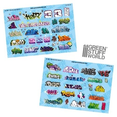 Green Stuff GSW5909 - Nassschiebebilder 1:87 HO - Graffiti-Set 2 - Neu