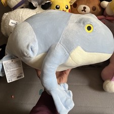 Frog Plush Stuffed Animal Pastel Blue  Yellow Eyes Soft Kids   