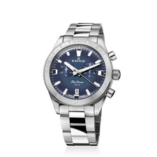 Edox Mens Skydiver Blue Dial SS Bracelet Quar...