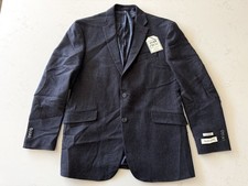 JOS A BANK 1905 40R Men's Blazer Tailored Fit Jacket - 100 Wool - Dark Blue