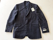 JOS A BANK 1905 40R Men's Blazer Tailored Fit  Jacket - 100% Wool - Dark Blue