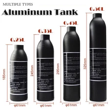 3000PSI Aluminum Co2 Air Tank M18x1.5 Cylinder Oxygen Gas Bottle Filling Diving)