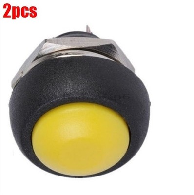 2Pcs   Push Button Switch Yellow 12Mm Waterproof Mini Round Switch Ic rs #to