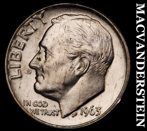 1963-D Silver Roosevelt Dime-Choice Gem BU Lustrous No Reserve #i2878