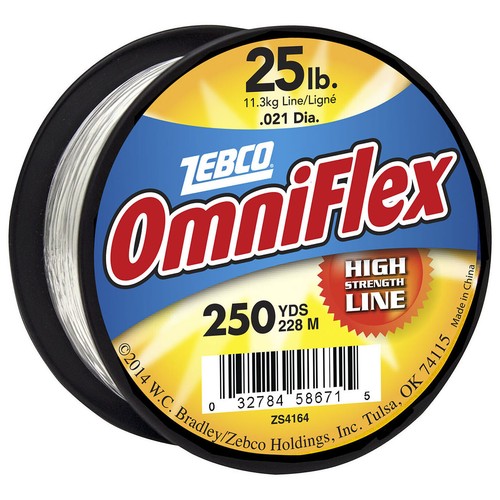Zebco OMNIFLEX MONOFILAMENT FISHING LINE 25 LB 250 YD CLEAR Abrasion