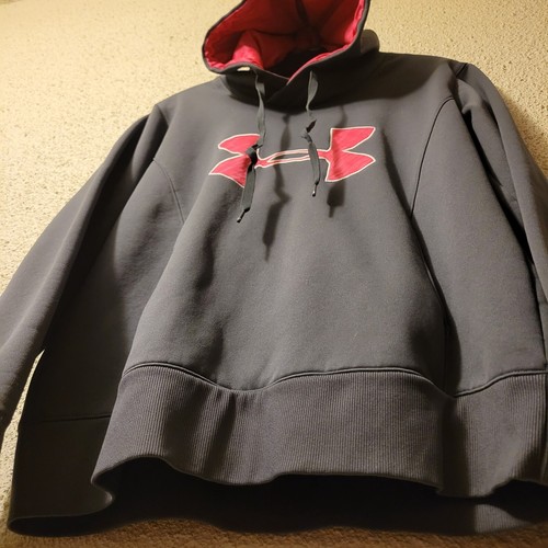 Under Armour Girls Large Storm Hoodie cold gear 1239149 gray pink Breast Cancer - Picture 4 of 8