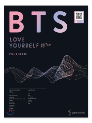 BTS Love Yourself  轉 Tear All 10 Songs Piano Score Notes + 7 Popular bts Songs  
