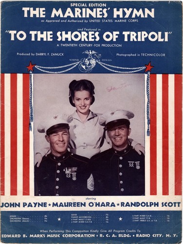 The Marines' Hymn, To The Shores Of Tripoli, Payne, Maureen O'Hara, Scott, 1932