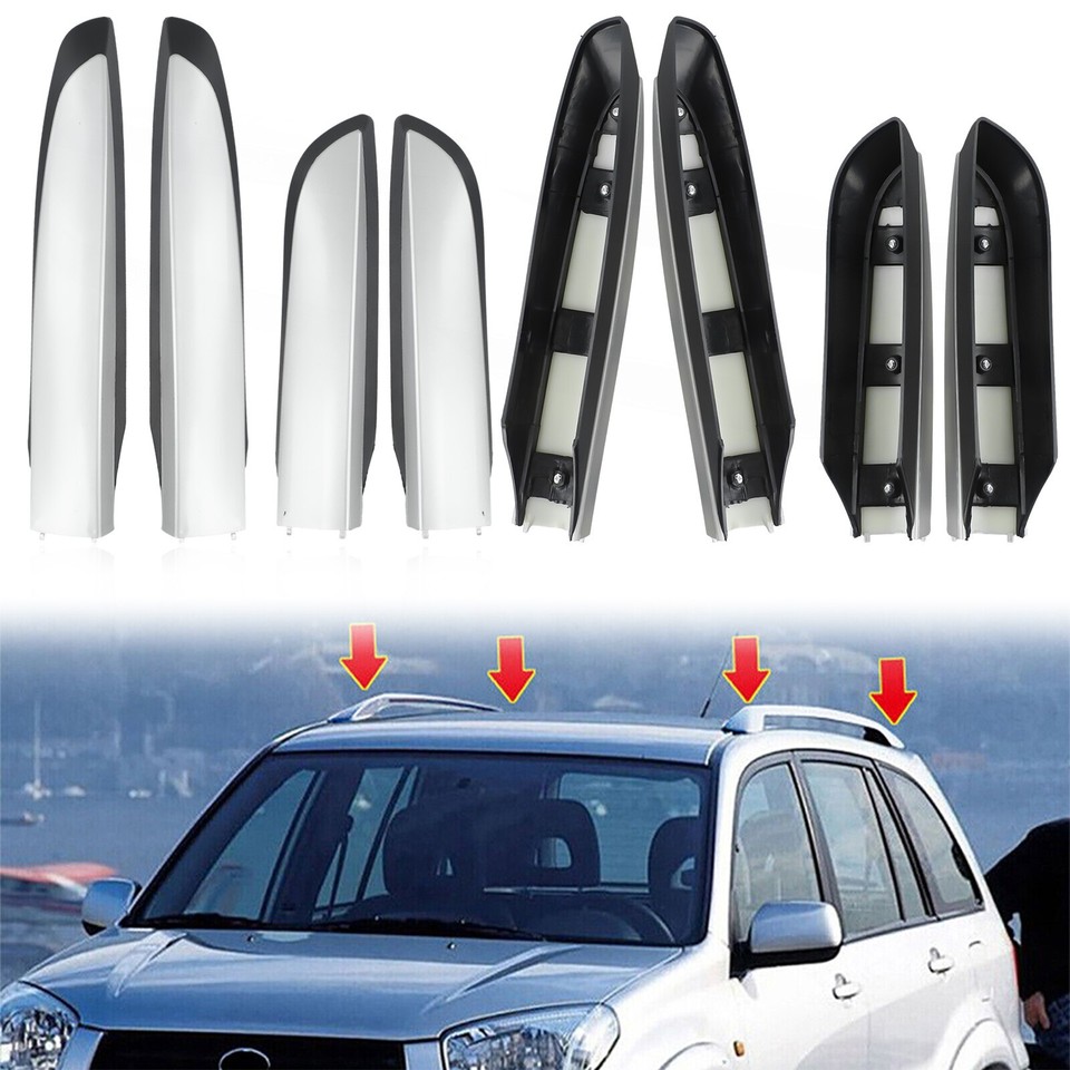Brand New Roof Rack Rail End Cover 4pcs/set ABS Plastic Direct