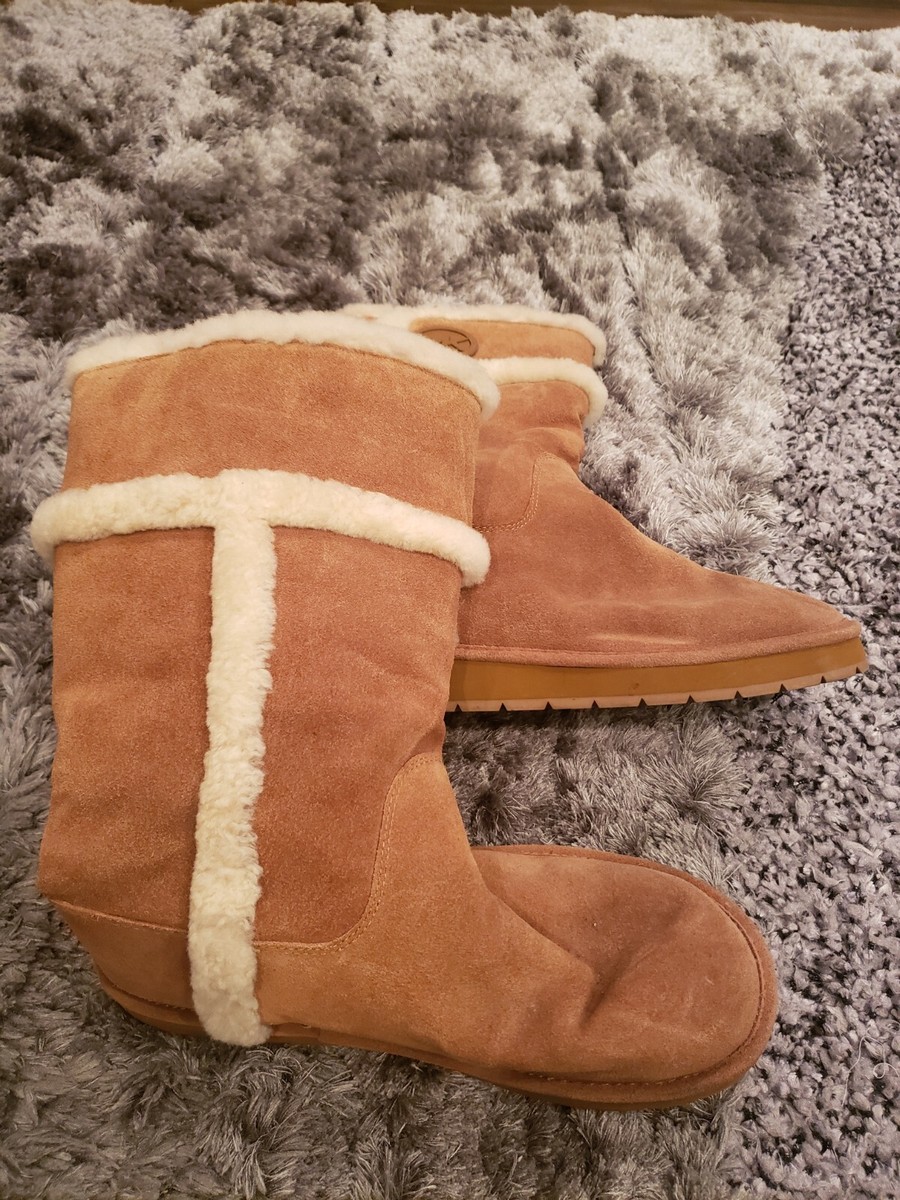 MICHAEL Michael Kors Suede Winter Tall Boots Sheep Fur Lined SIZE
