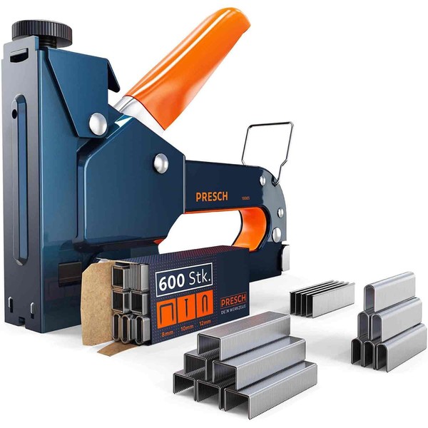 Presch Handtacker Set Inkl. 600 Tackerklammern | Profi Tacker FüR Holz-image
