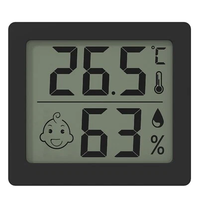 MARKENLOS Digitales Zimmerthermometer Hygrometer mit großer Anzeige und heiterem Lächeln