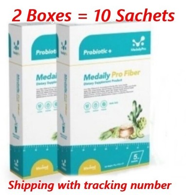 2 Boxes Medaily Pro Fiber Powder Drink Prebiotic Probiotic Excretion Supplement