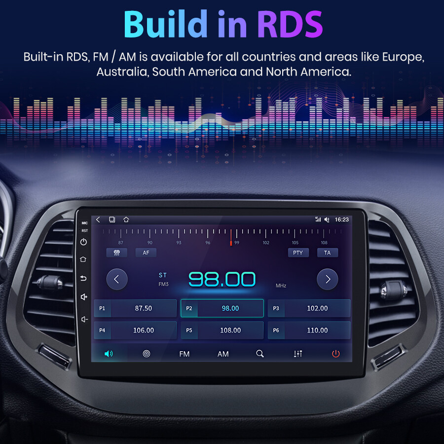 CarPlay 4+64GB 10" Android 12 Car Radio Stereo For Jeep Compass 201720