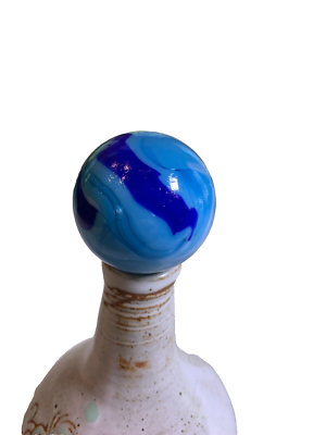 LARGE EXTRA BIG Glass Swirl Wave Marble 1.6 