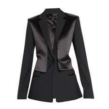 Luxury Handmade designer Black celebrity blazer for Women business meeting