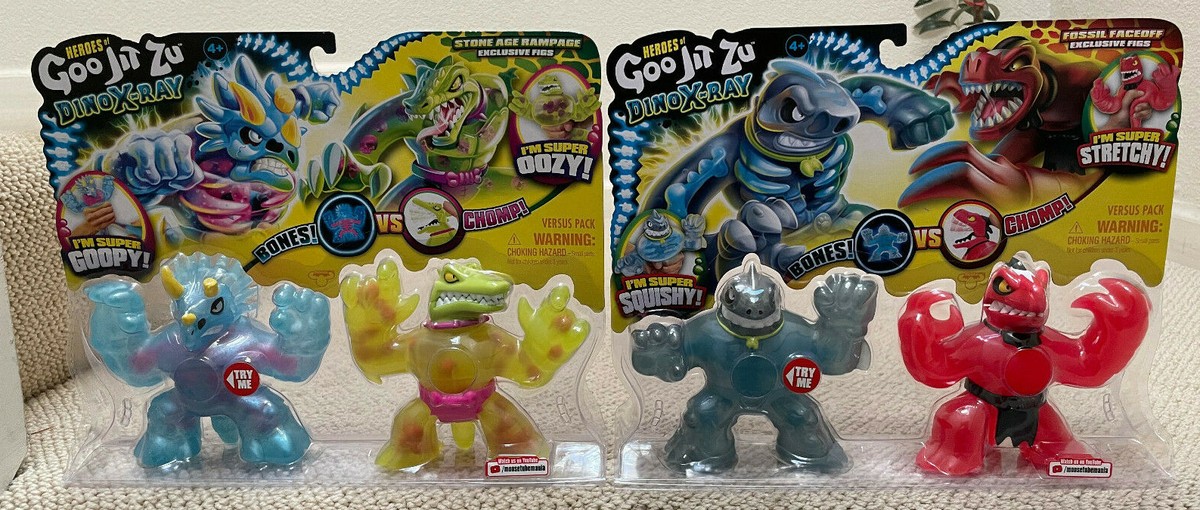 Heroes of Goo Jit Zu Dino X-Ray 2 Pk Bones Vs Chomp Tritops Shredz