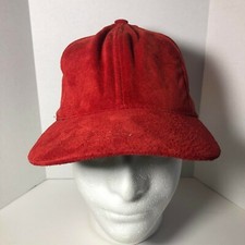 Women's Red Suede New York Winner Made in USA Cap Hat (One Size - Adjustable)