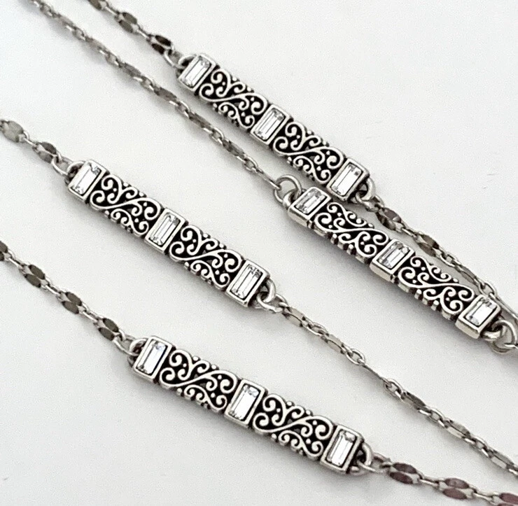 Brighton Baroness Bar long Silver Layering Necklace NWT $98