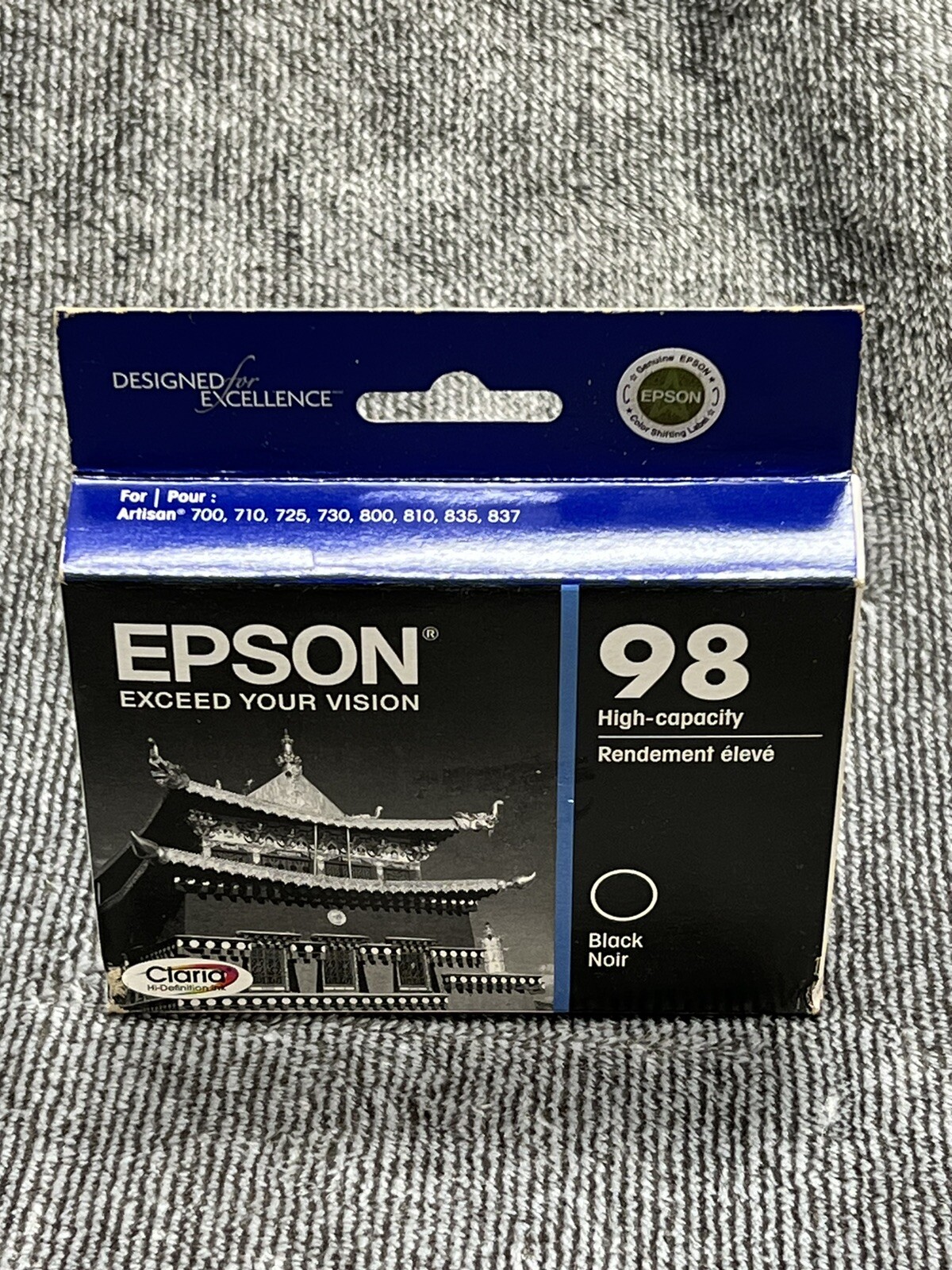 Genuine Epson 98 Black ink T0981 T098120 High Capacity - Exp 9/2015