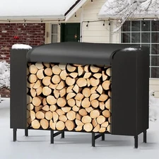 LT-K169-45 ETELI Firewood Log Rack Outdoor with Cover 4 ft