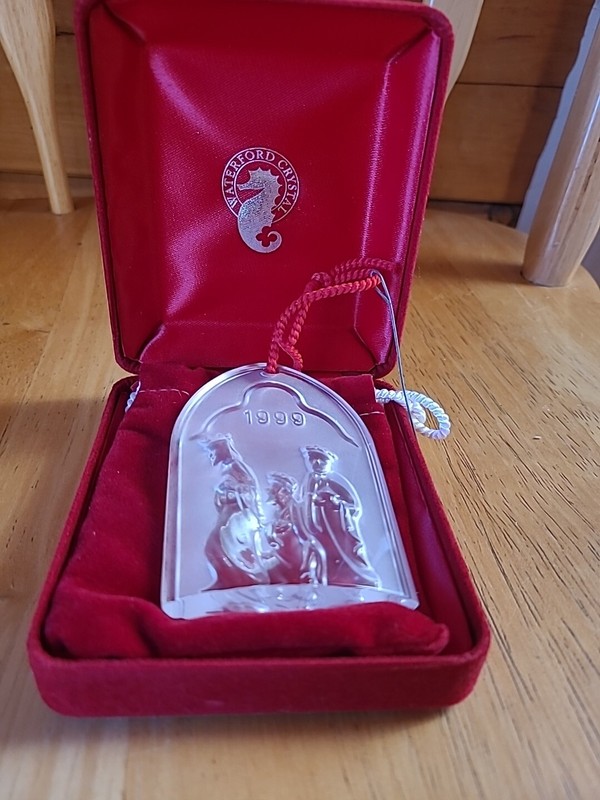 1999 WATERFORD Crystal THE NATIVITY THREE MAJI Ornament in Box