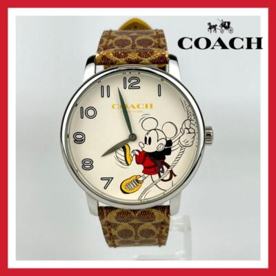 COACH x Disney Limited Mickey Mouse Wristwatch Brown with Box