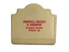 Vintage Underhill Grocery & Hardware Plastic Paper Clip Simpson, Ks Phone 38