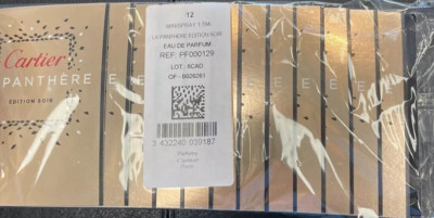12 X Cartier La Panthere EDITION SOIR Spray Samples - 0.05 oz.ea.  Carded/SEALED