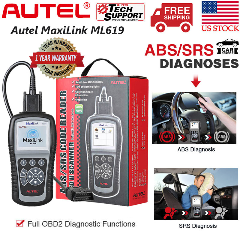 Autel MaxiLink ML619 ABS SRS OBD2 Diagnostic Scanner Code Reader Tool-image