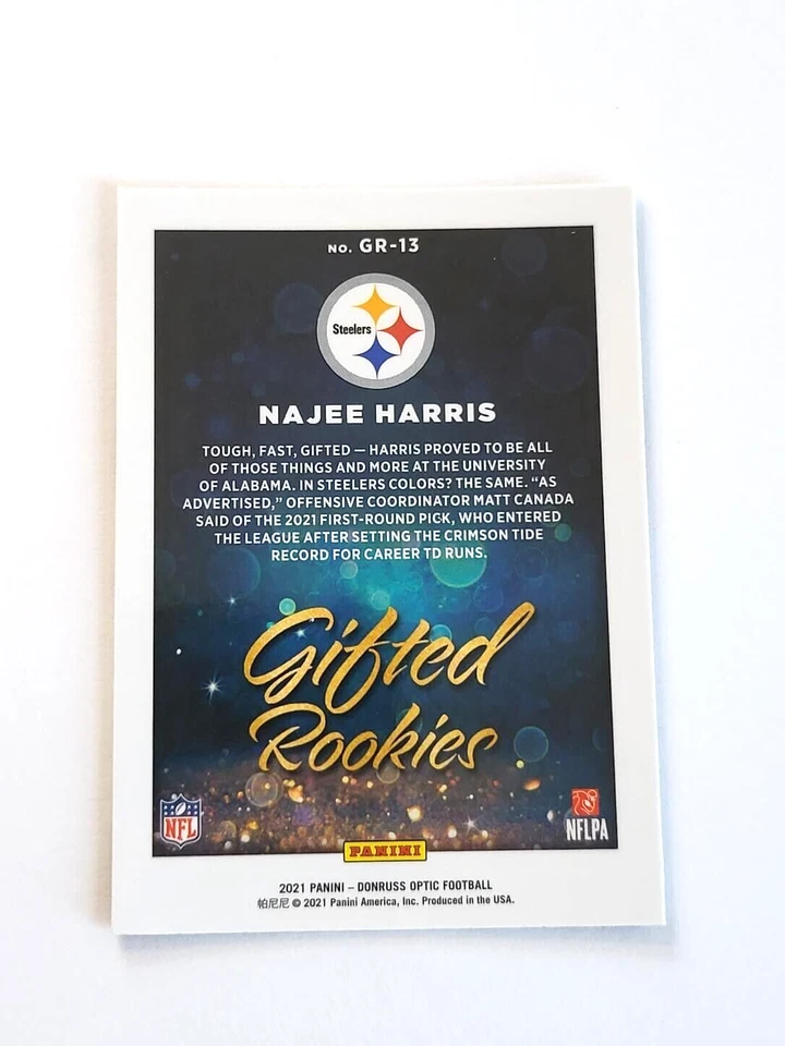 2021 Donruss Optic Najee Harris RC #GR-13 Gifted Rookies Steelers - Image 2 of 2