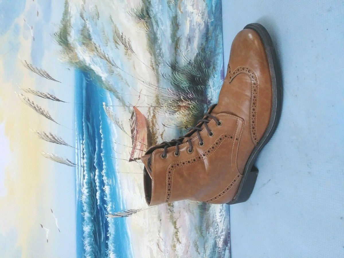 Kenneth Cole Unlisted Blind-Sided Wing Tip Boots Cognac  display picture 1