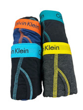 CALVIN KLEIN BOYS COTTON STRETCH 4PC BOXER BRIEFS UNDERWEAR MULTI COLORS,L NWOT