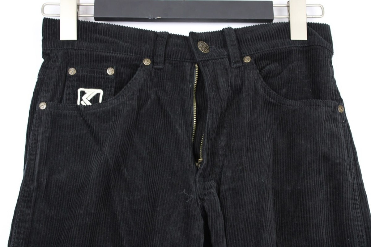 KARL KANI Black Skater CORD Corduroy Cargo Baggy HIP HOP Jeans