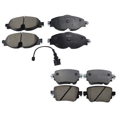 Akebono Euro Front & Rear Ceramic Brake Pads Wear Sensor Kit for VW GTI