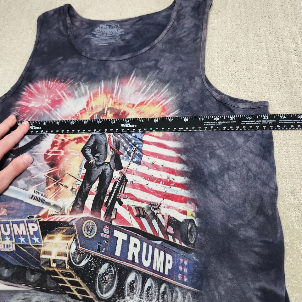 Camisa Donald Trump Hombres Grande La Montaña Camiseta sin Mangas Bandera de Estados Unidos Hacer América Grande Foto 4 de 4