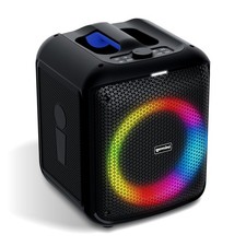 Gemini Box-Style Bluetooth Party Speaker with LED Lights, 6.5  Woofer, Wirele...