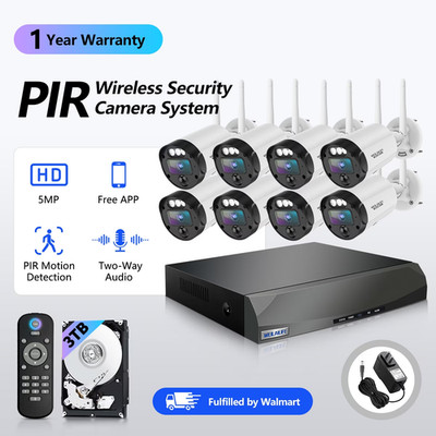 【130° Ultra Wide Angle】Outdoor Wireless Security Camera System, Home Video Surve