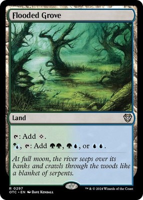 1x Flooded Grove - Commander: Outlaws of Thunder Junction - NM - MTG