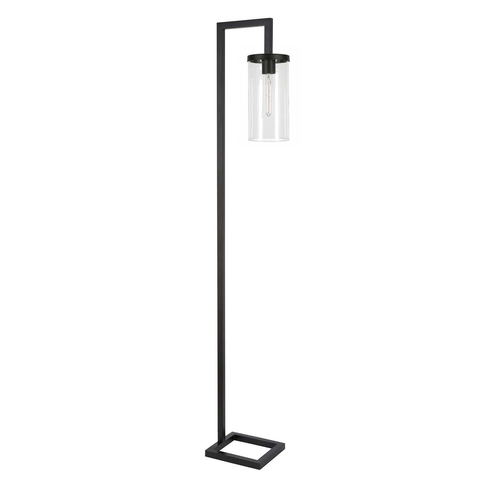 67.75in Blackened Bronze Floor Lamp with Clear Glass Shade