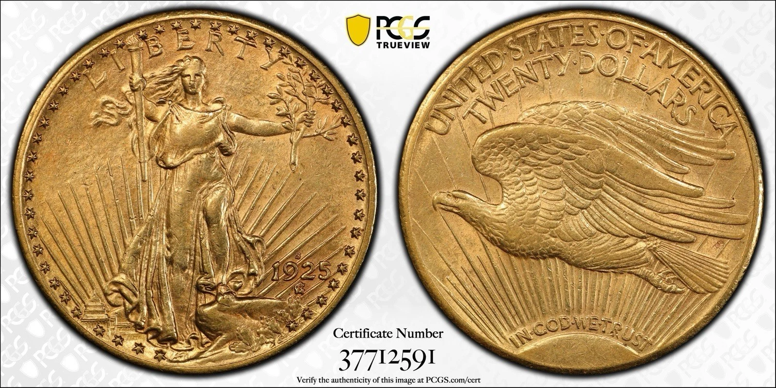 1925-S $20 St Gaudens Gold Double Eagle PCGS AU55 Plus CAC MAJOR RARITY 🔥
