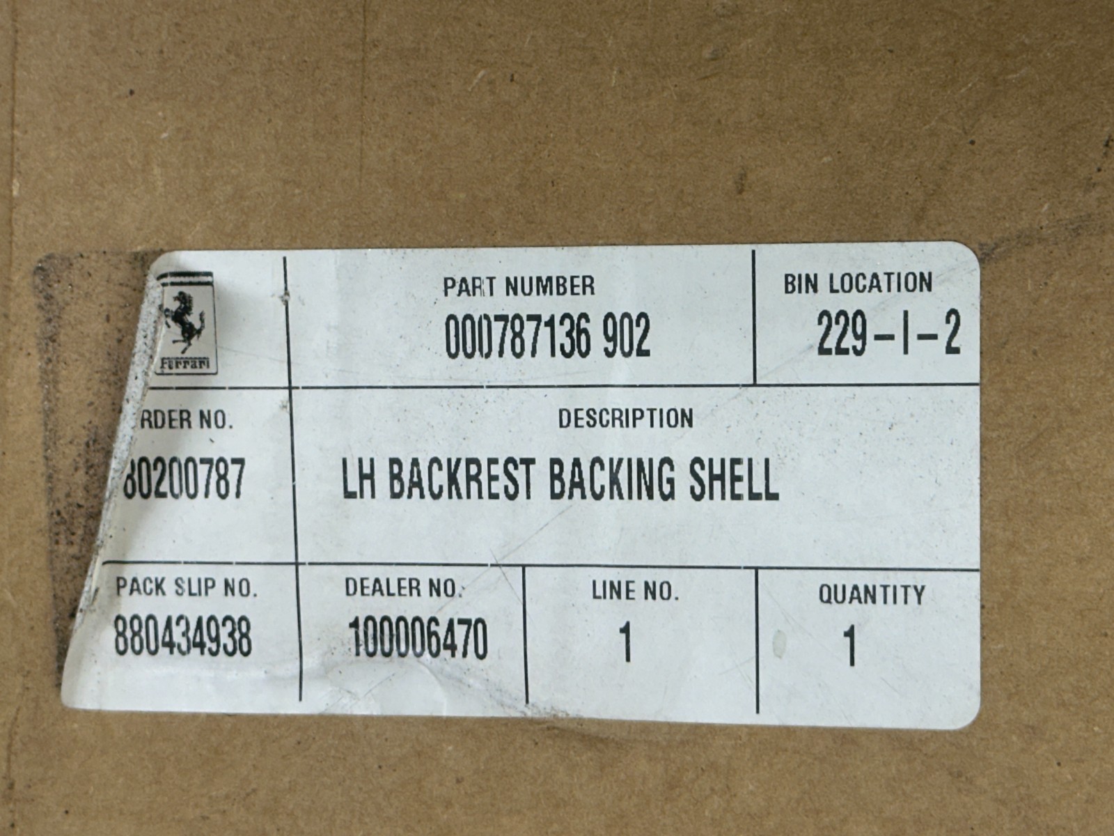 2018-2024 FERRARI 812 SUPERFAST GTS F152M FRONT LEFT LH SEAT BACK COVER OEM
