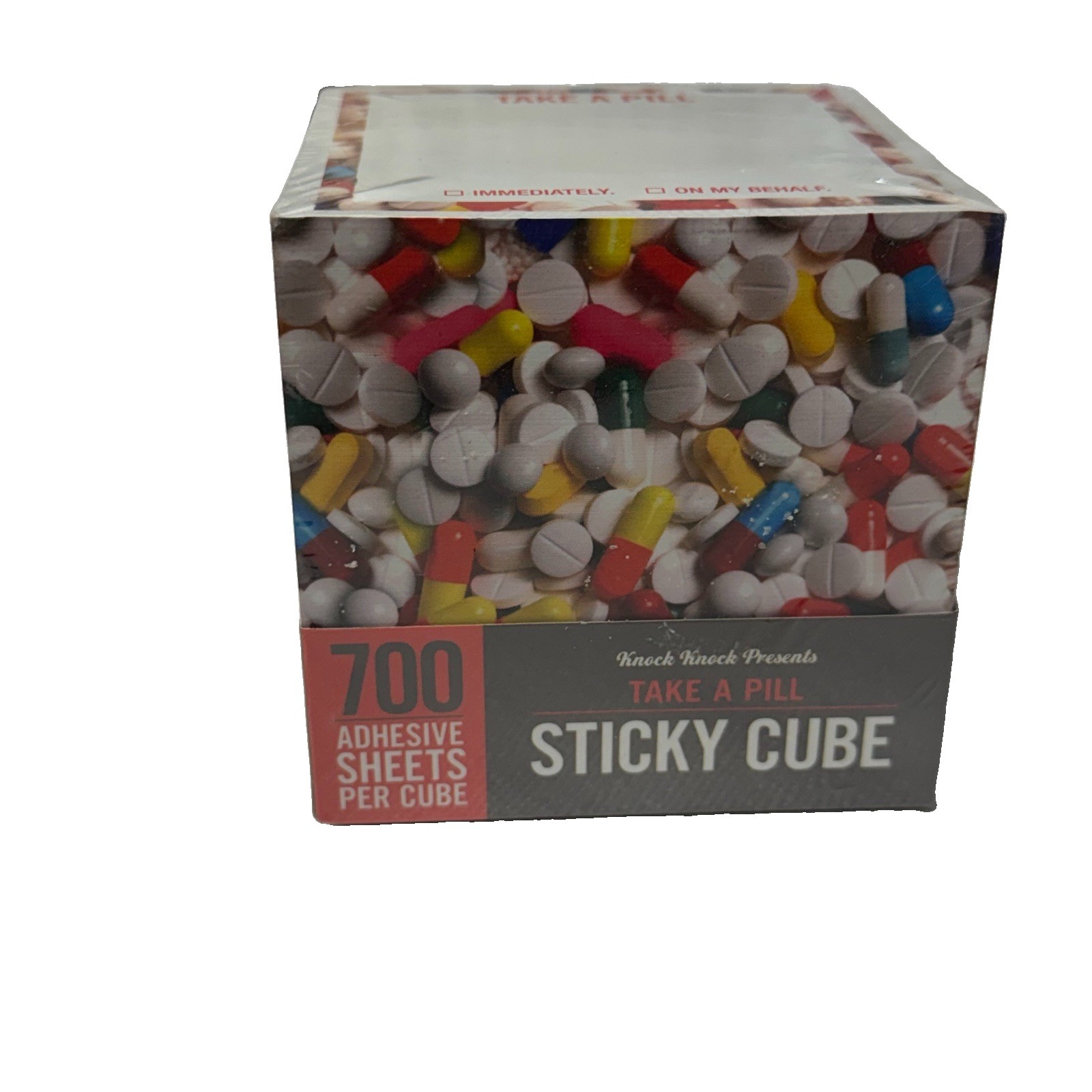 Knock Knock Presents Sticky Cube Note Pad “Take A Pill” Medical Pharmacy