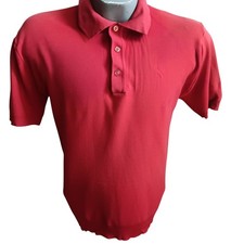 True Vintage Polo Shirt 70's Medium Ban-Lon Deep Red Stretch Buttery Knit