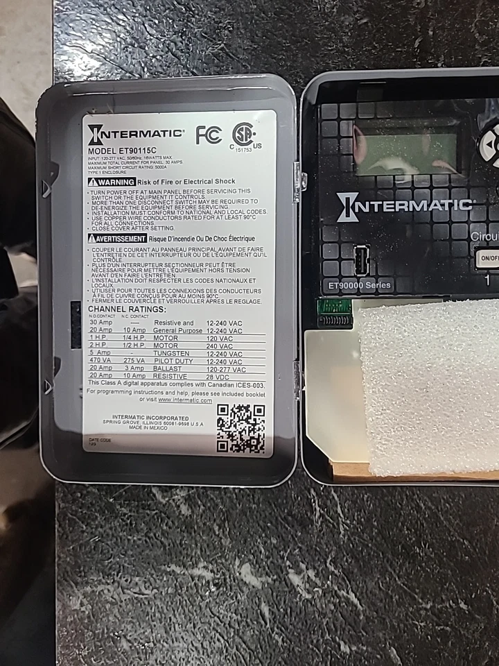 Temporizador Intermatic MODELO ET90115C ENTRADA 120-277 VAC 50/60 Hz 16 vatios 30 amperios Foto 3 de 4