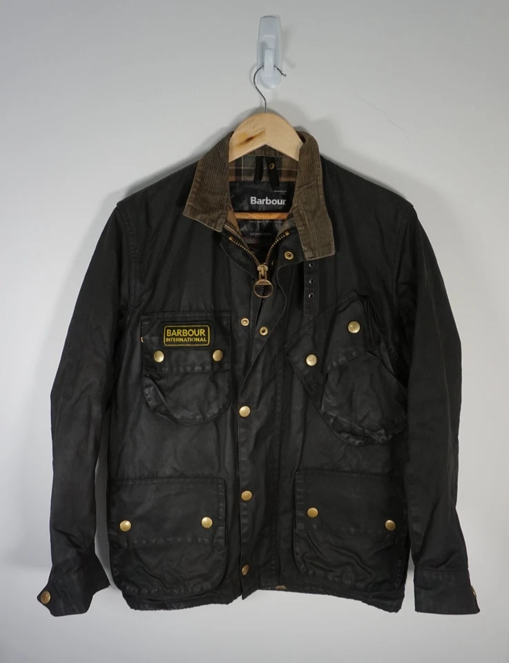 Barbour International Original Black Waxed Jacket Size 42/ large, photo 1 of 5