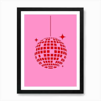 Discokugel 1 Kunstdruck gerahmt Wandbild Poster Leinwanddruck Bild