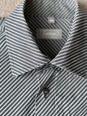 Luciano Black & White Pattern Shirt L   100% Cotton Long Sleeve