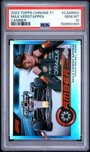 Max Verstappen 2023 TOPPS CHROME F1 CAMBER #CAMMVI PSA 10 GEM MT